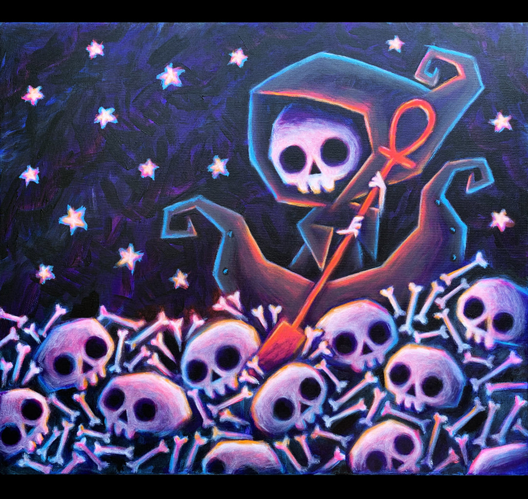 Akumu Ink art, goth art, skull art,