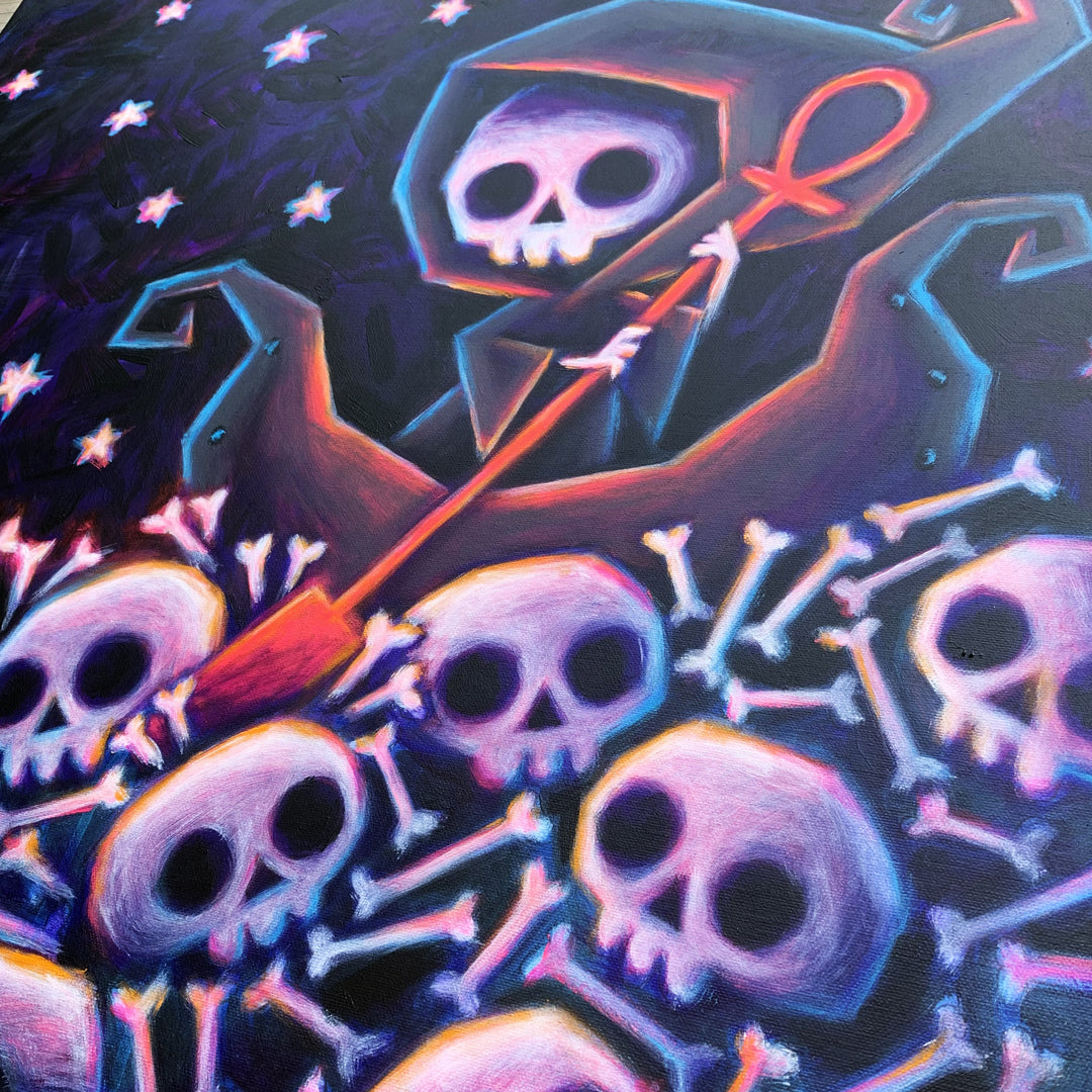 Akumu Ink art, goth art, skull art,