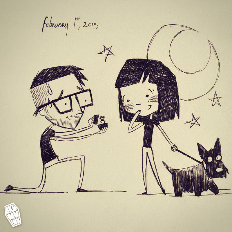 WE GOT ENGAGED SKETCH