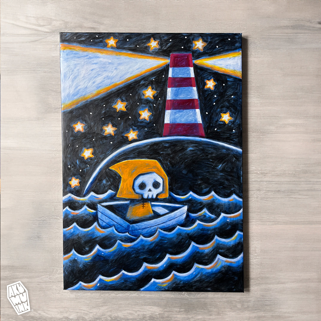Adrift to the Unknown Painting Process