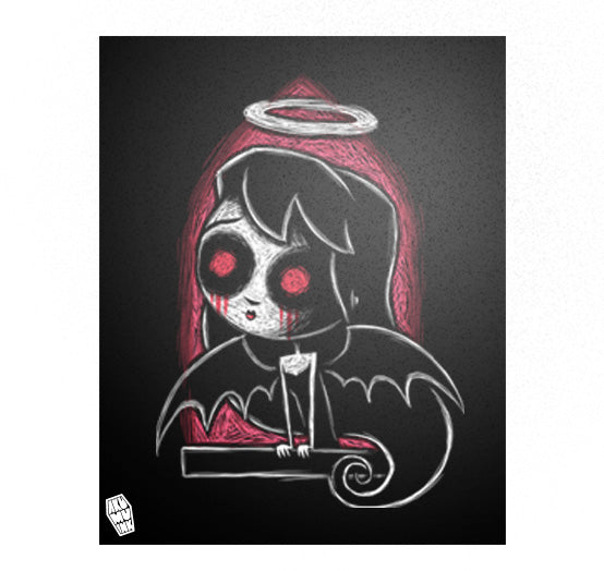 Akumu Ink art, goth art, skull art, 