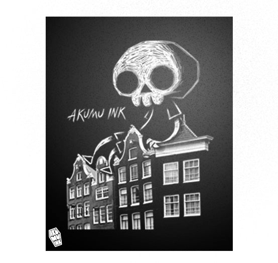 Akumu Ink art, goth art, skull art, 