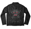 Starving For You Denim Jacket – gothic denim jacket by Akumu Ink, alt fashion art from Akumu Ink Clothing
