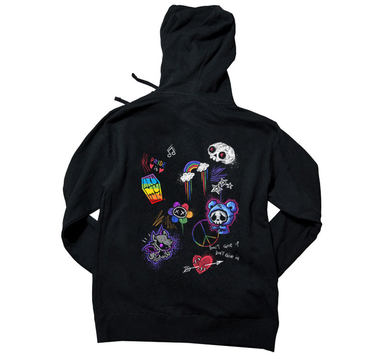 Rebel Pride Hoodie – gothic long sleeve by Akumu Ink Clothing, alt fashion art from Akumu Ink Clothing