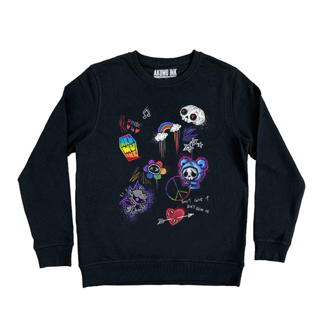 Rebel Pride Sweatshirt – gothic Men Shirts by Akumu Ink, alt fashion art from Akumu Ink Clothing