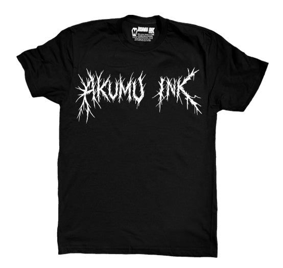 Black Metal Men Logo Tshirt – gothic Men Shirts by Akumu Ink, alt fashion art from Akumu Ink Clothing