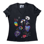 Rebel Pride Women Vneck – gothic Women Shirts by Akumu Ink, alt fashion art from Akumu Ink Clothing