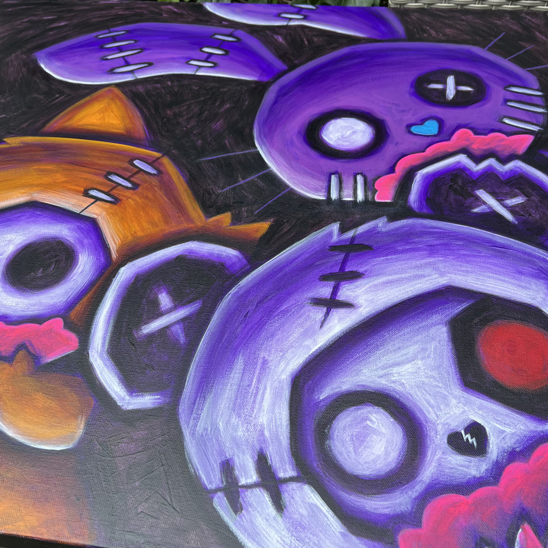 Akumu Ink art, goth art, skull art, 