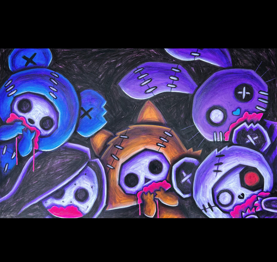 Akumu Ink art, goth art, skull art, 