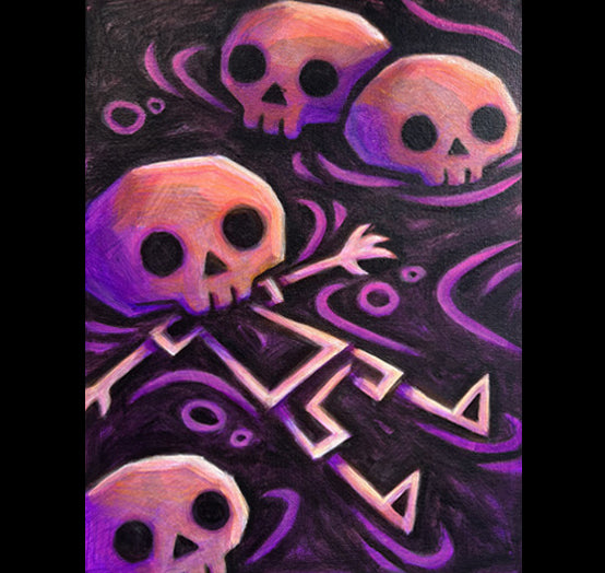 Akumu Ink art, goth art, skull art, 