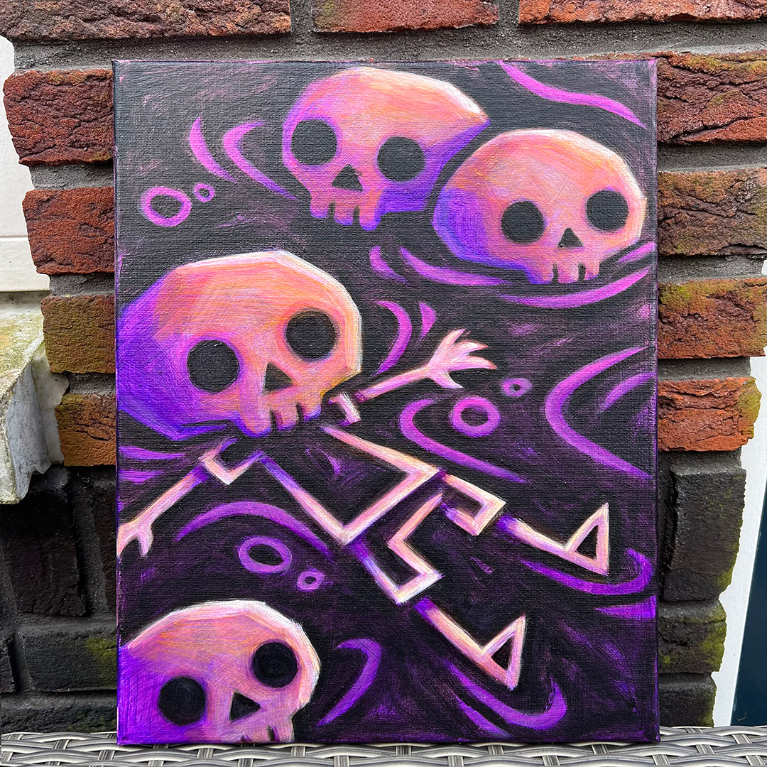 Akumu Ink art, goth art, skull art, 