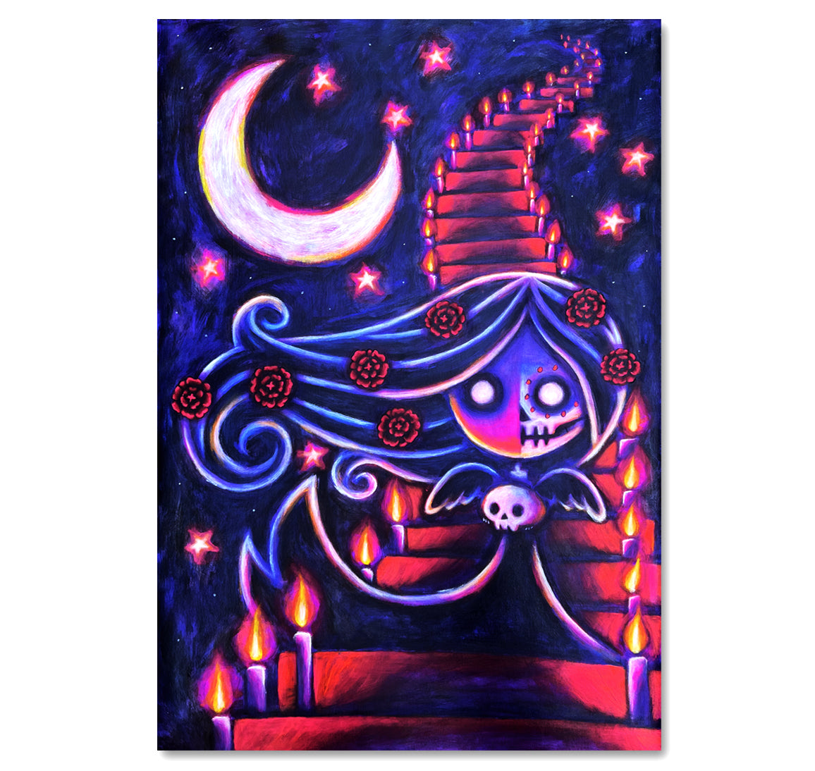 Akumu Ink art, goth art, skull art, 