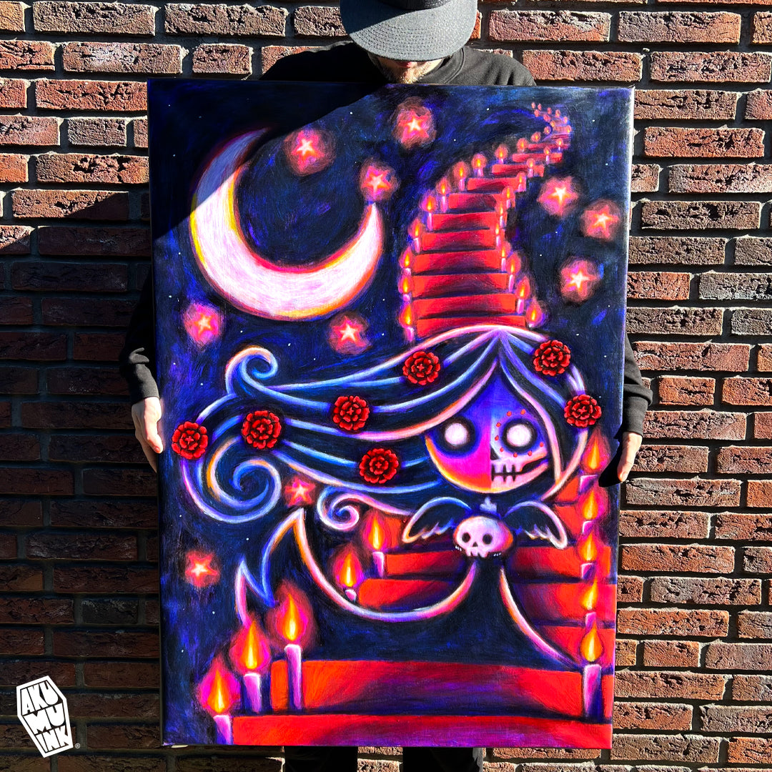 Akumu Ink art, goth art, skull art, 