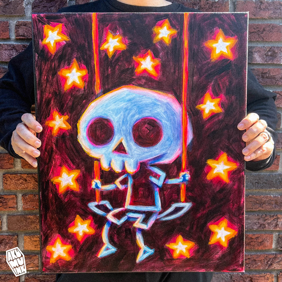 Akumu Ink art, goth art, skull art, 