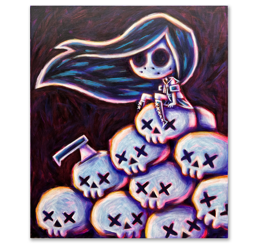 Akumu Ink art, goth art, skull art, 