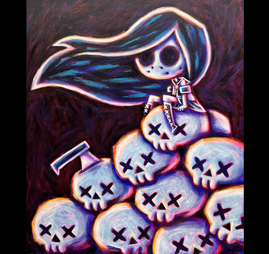 Akumu Ink art, goth art, skull art, 