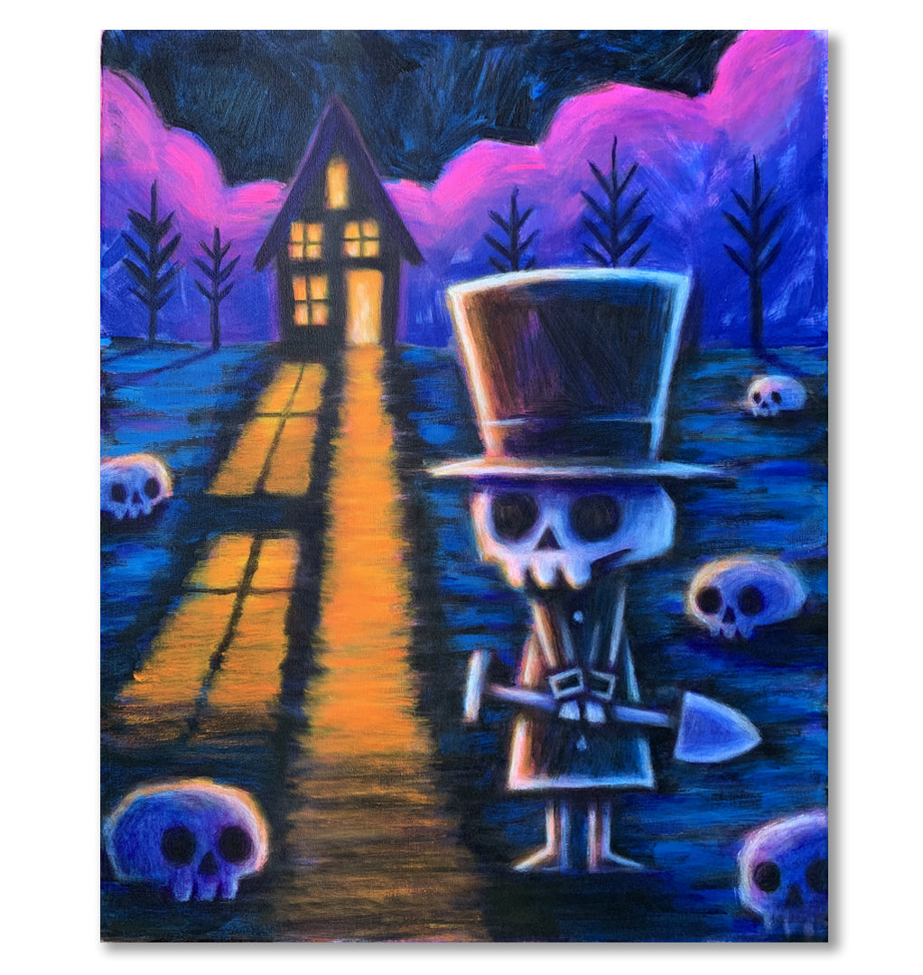 We All Have Secrets 40x50cm Painted Canvas – gothic art by Akumu Ink, alt fashion art from Akumu Ink Clothing