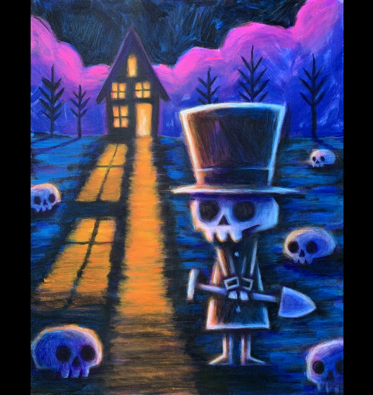 We All Have Secrets 40x50cm Painted Canvas – gothic art by Akumu Ink, alt fashion art from Akumu Ink Clothing