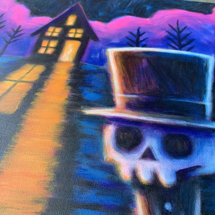 We All Have Secrets 40x50cm Painted Canvas – gothic art by Akumu Ink, alt fashion art from Akumu Ink Clothing