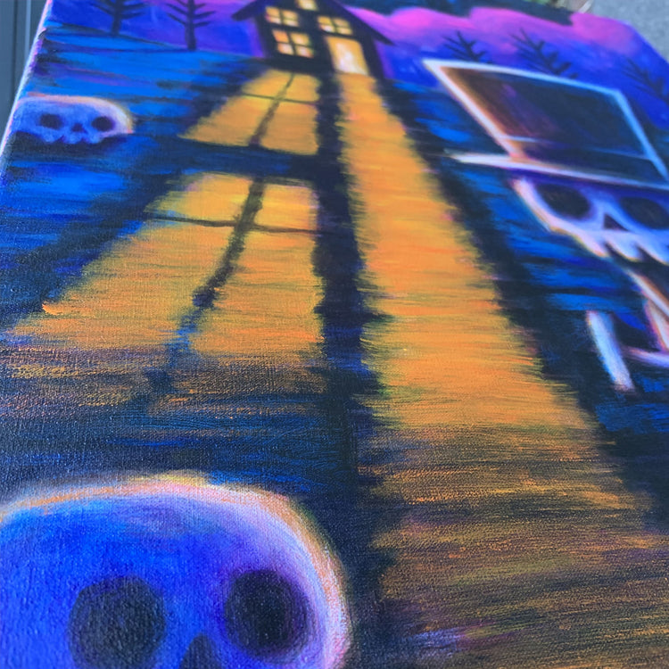 We All Have Secrets 40x50cm Painted Canvas – gothic art by Akumu Ink, alt fashion art from Akumu Ink Clothing