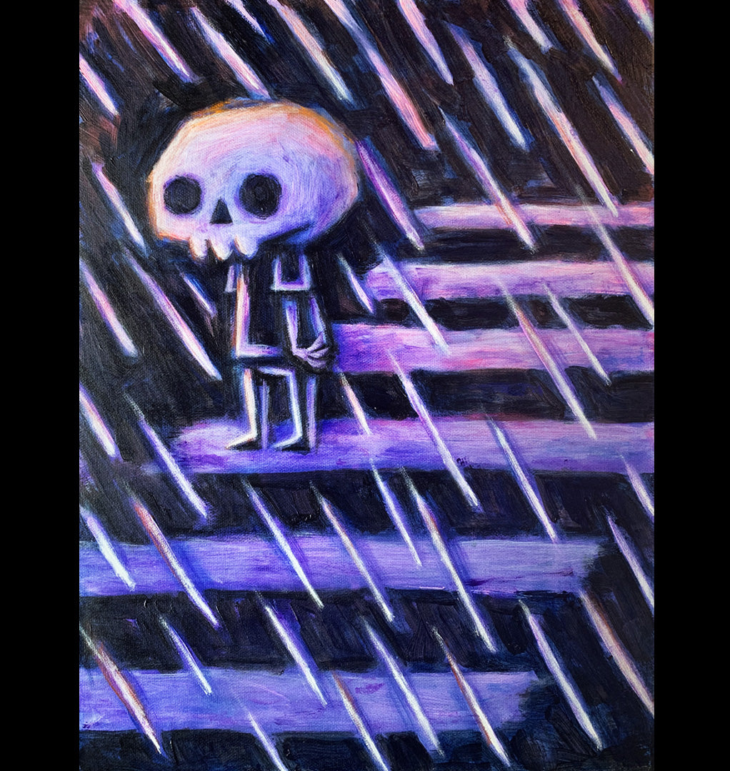 The Crossover 30x40cm Painted Canvas – gothic art by Akumu Ink, alt fashion art from Akumu Ink Clothing