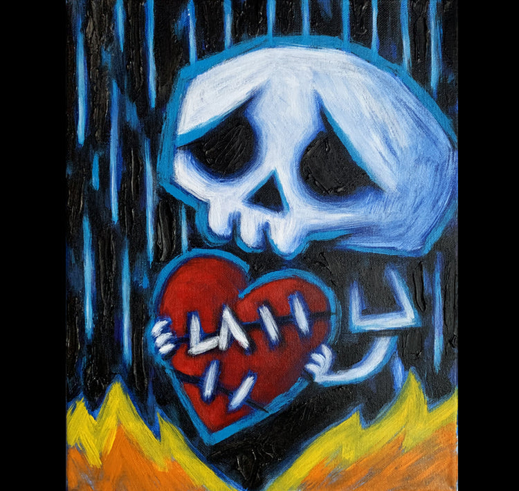 Akumu Ink art, goth art, skull art, 