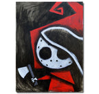 Riding Hood 30x40cm Painted Canvas – gothic art by Akumu Ink, alt fashion art from Akumu Ink Clothing