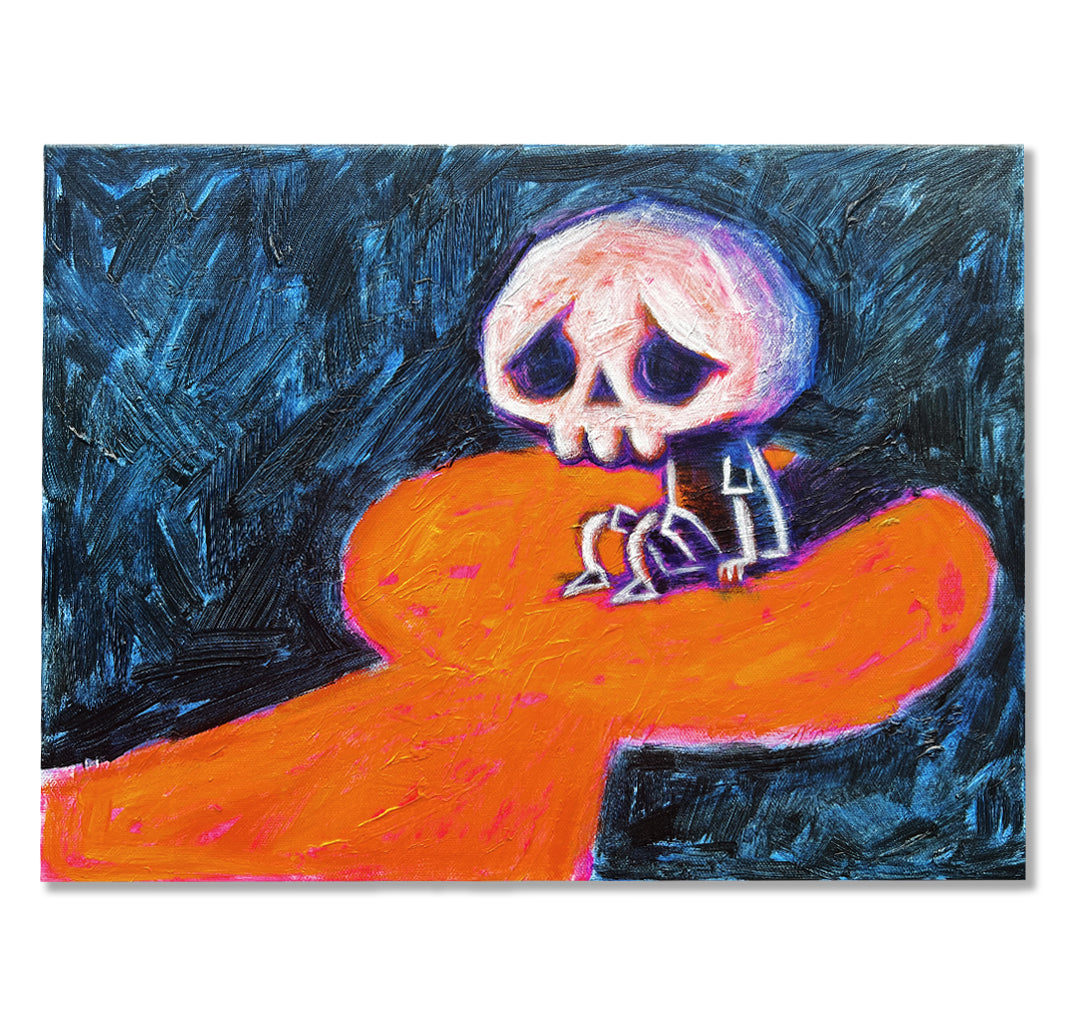 Is It Safe Yet? 30x40cm Painted Canvas