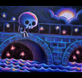 Sitting on a Bridge 40x50cm Painted Canvas – gothic art by Akumu Ink, alt fashion art from Akumu Ink Clothing