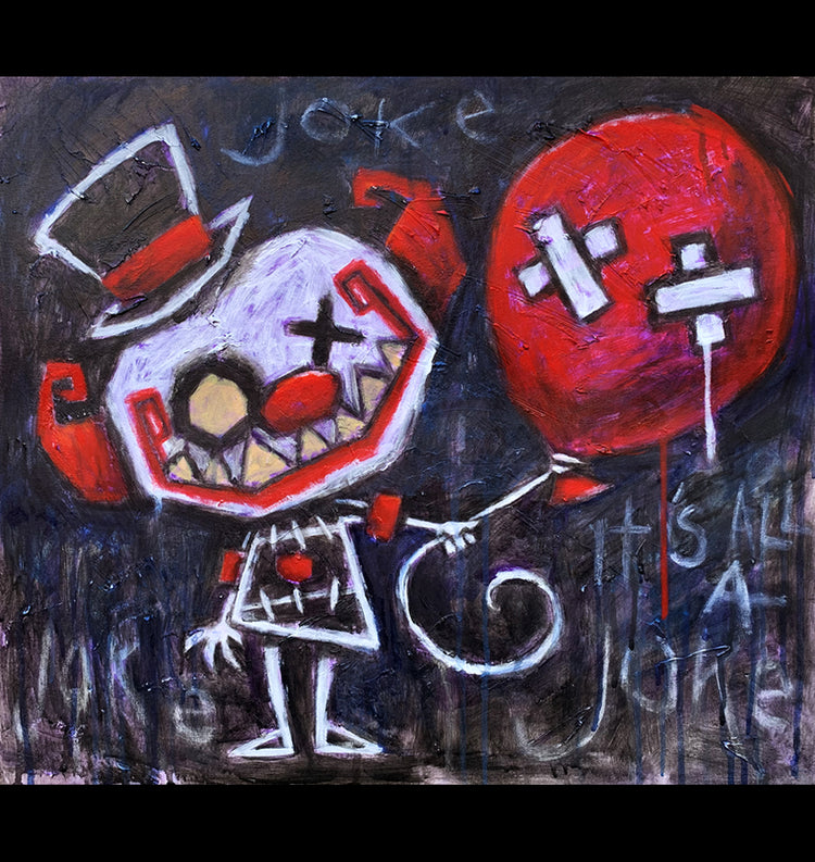 It's All A Joke 50x60cm Painted Canvas – gothic art by Akumu Ink, alt fashion art from Akumu Ink Clothing