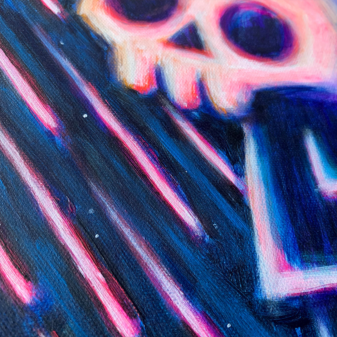 Night Light 40x50cm Painted Canvas – gothic art by Akumu Ink, alt fashion art from Akumu Ink Clothing