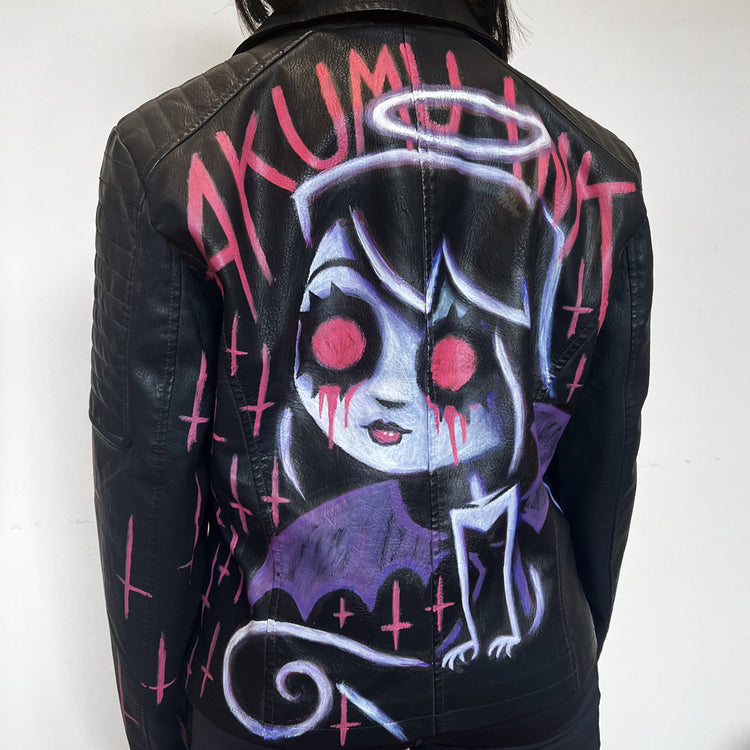 Eternal Despair Hand-Painted Jacket – gothic  by Akumu Ink Clothing, alt fashion art from Akumu Ink Clothing