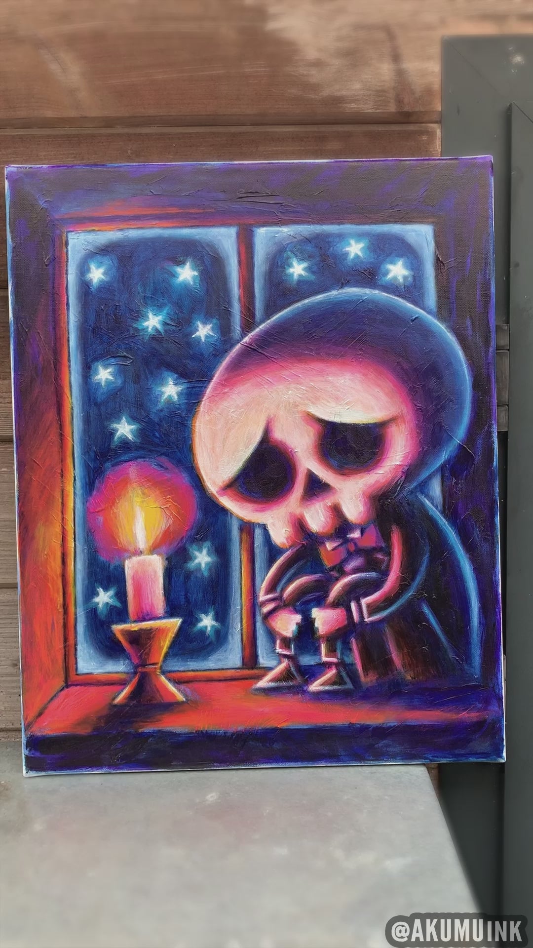 Seeking Warmth 40x50cm Painted Canvas