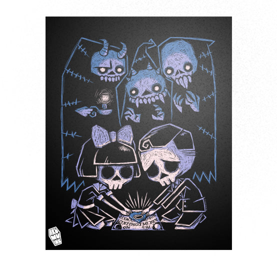 Akumu Ink art, goth art, skull art, 