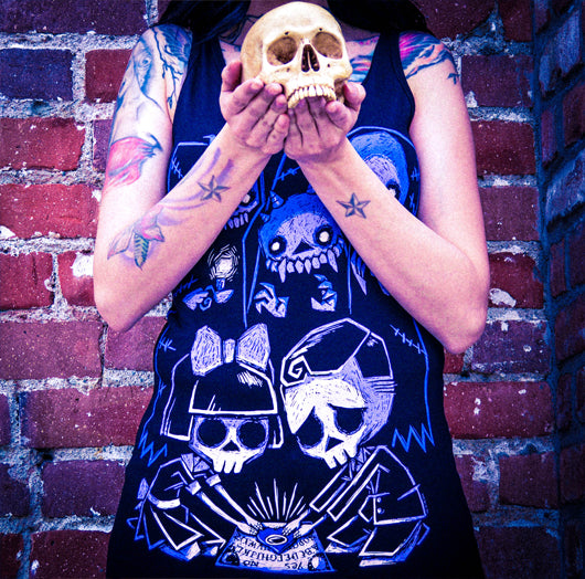 Akumu Ink Play with Spirits Women Tanktop, Women Shirts, Akumu ink, goth, emo