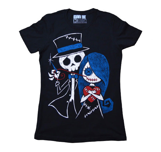 Akumu Ink Stitch Me a Smile Women Tshirt, Women Shirts, Akumu ink, goth, emo