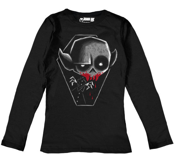 Akumu Ink Blood Thirst Women Long Sleeve Tshirt, Women Shirts, Akumu ink, goth, emo