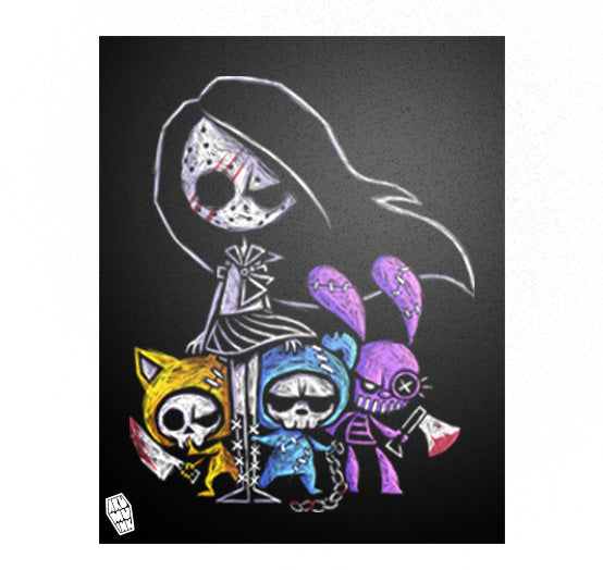 Akumu Ink art, goth art, skull art, 