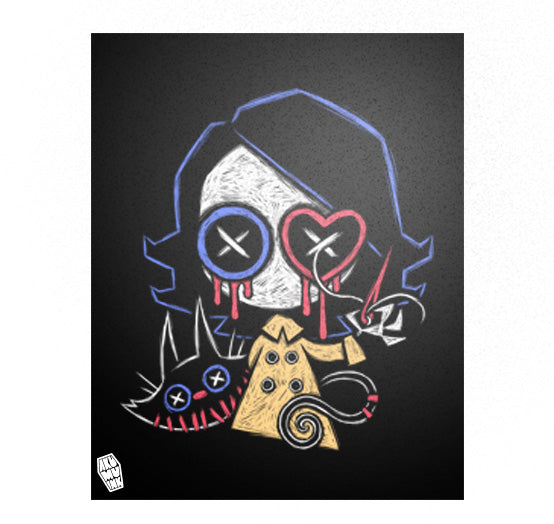Akumu Ink art, goth art, skull art, 