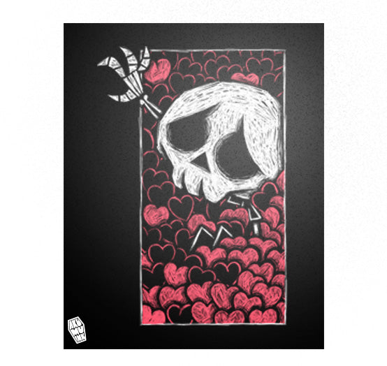 Akumu Ink art, goth art, skull art, 