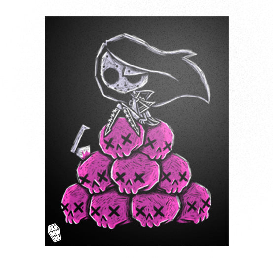 Akumu Ink art, goth art, skull art, 