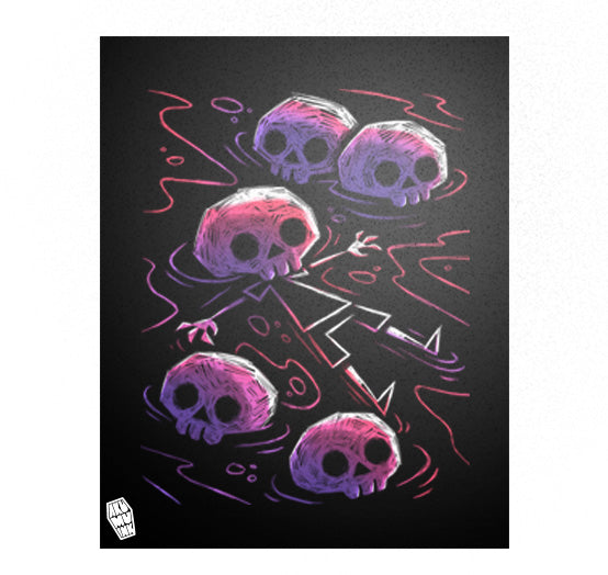 Akumu Ink art, goth art, skull art, 