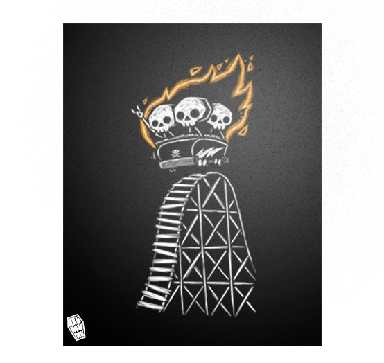 Akumu Ink art, goth art, skull art, 