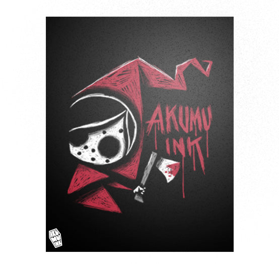 Akumu Ink art, goth art, skull art, 
