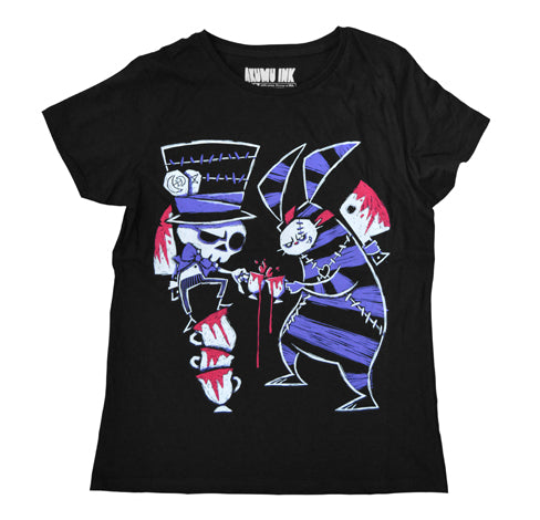 Akumu Ink Tea Party Women Tshirt, Women Shirts, Akumu ink, goth, emo