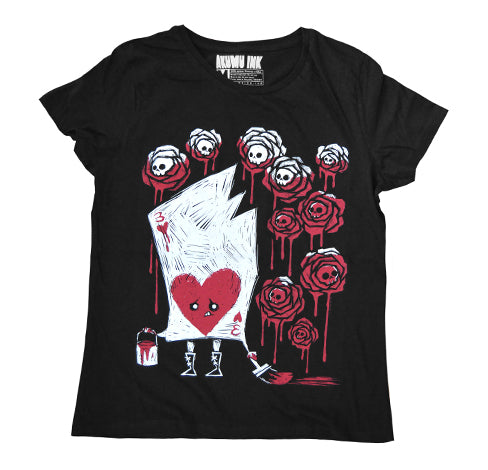 Akumu Ink Painting The Roses With Blood Women Tshirt, Women Shirts, Akumu ink, goth, emo