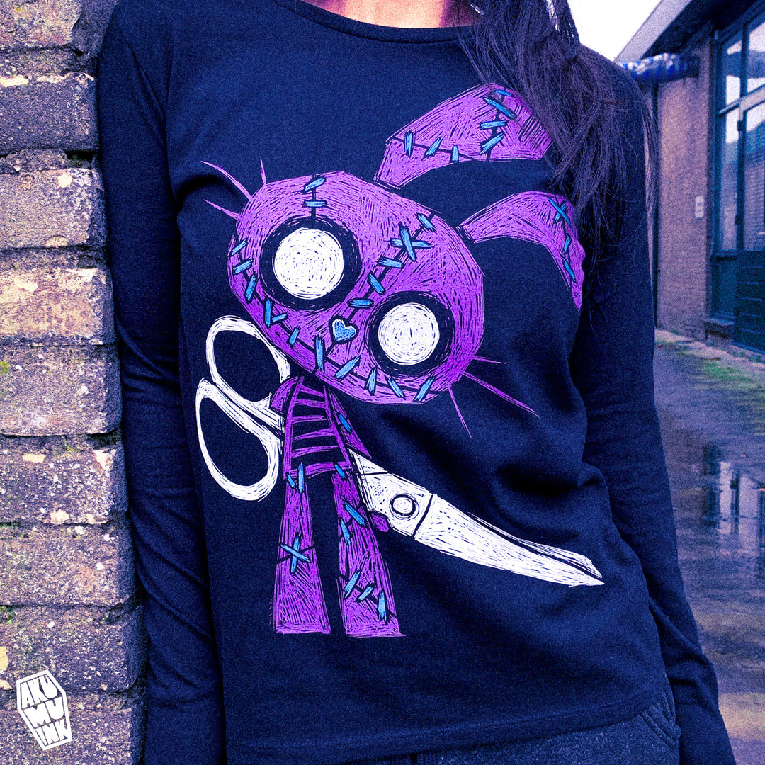 Let's Play Women Long Sleeve Tshirt, Women Shirts, Akumu ink, goth, emo